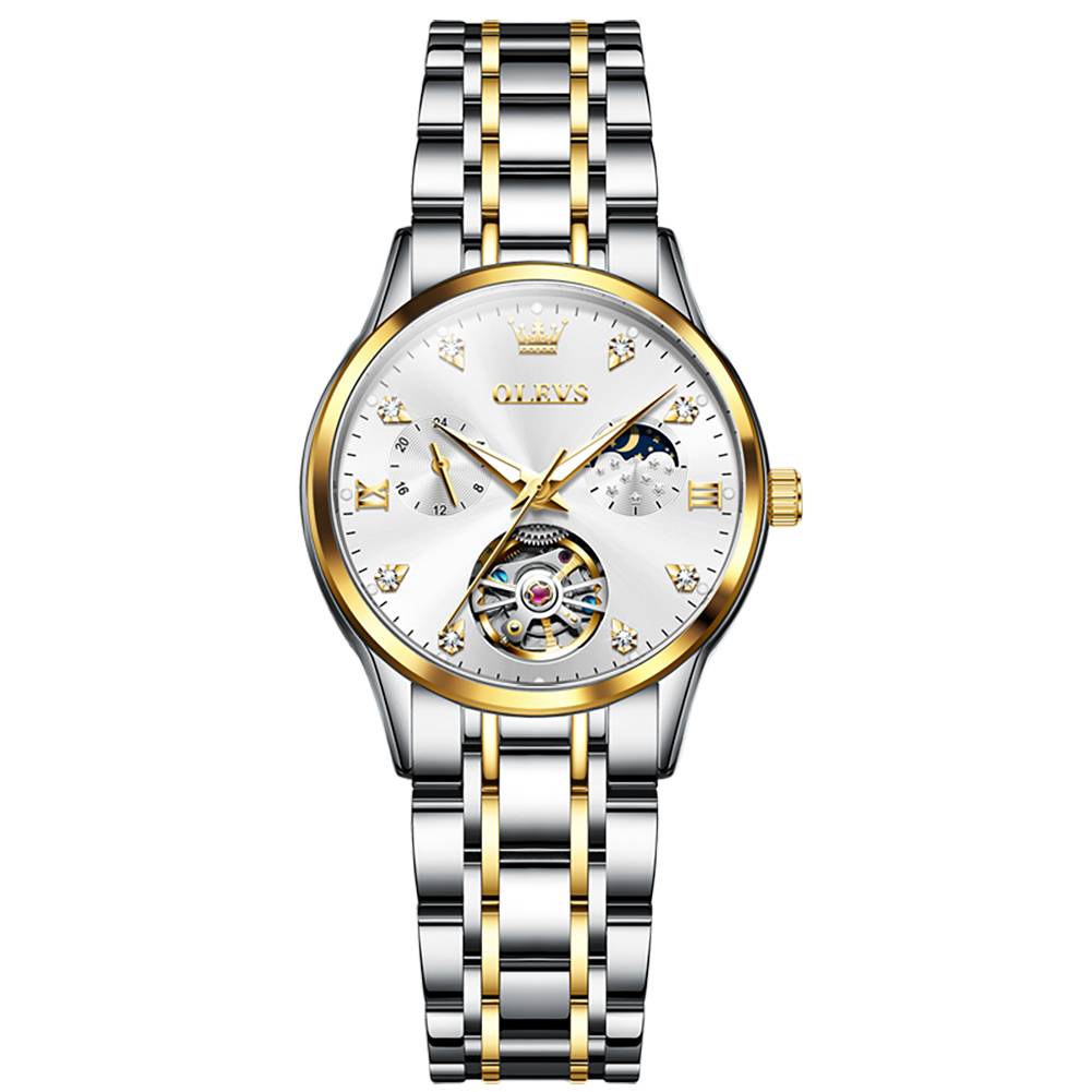 #color_Two Tone Strap-White Dial Gold Trim