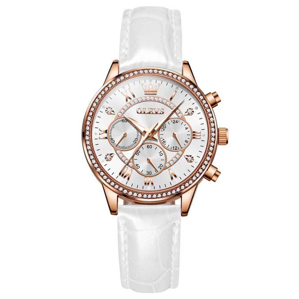 #Color_Silver Strap-White Dial Rose Gold Trim