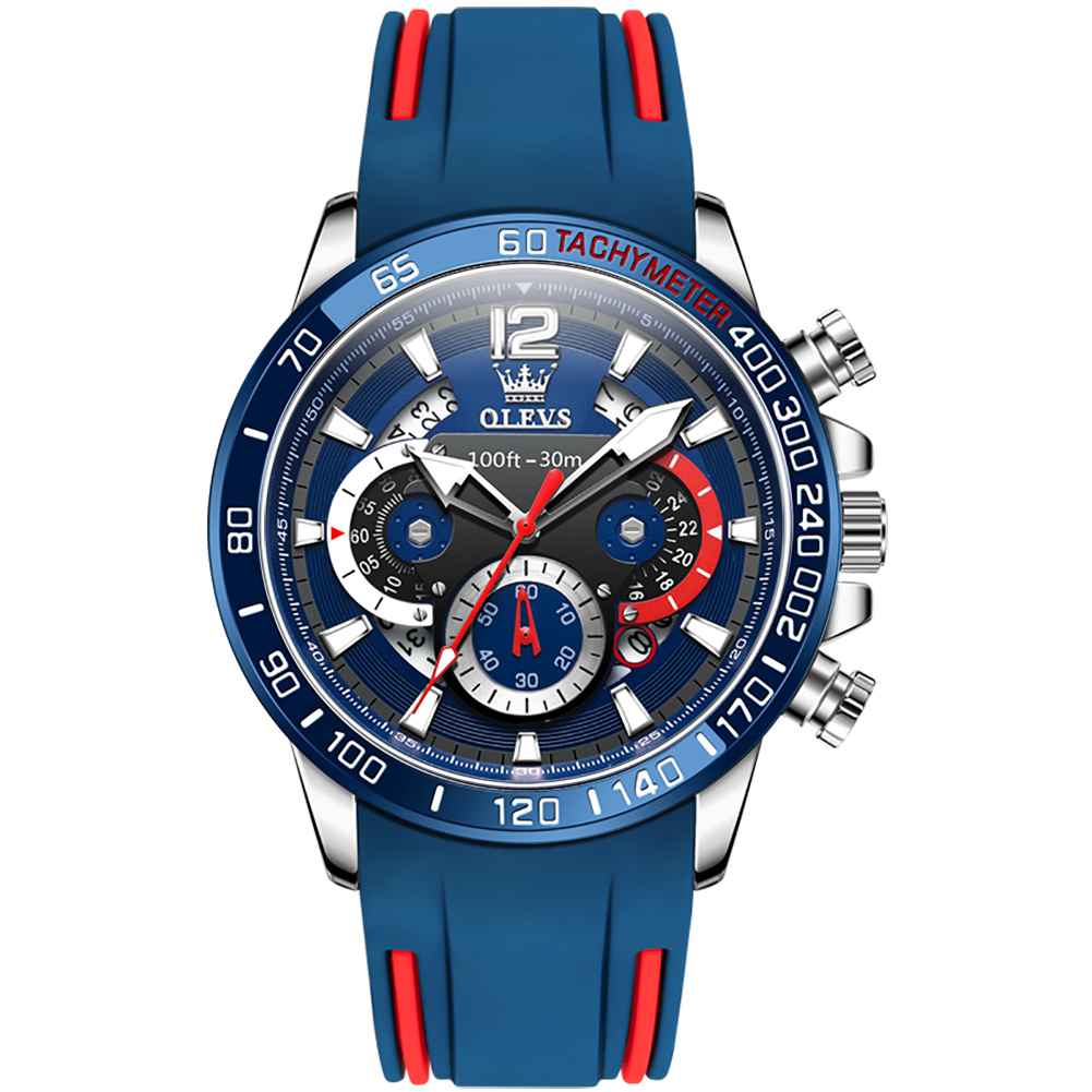 #Color_Blue Strap-Blue Dial Silver Trim