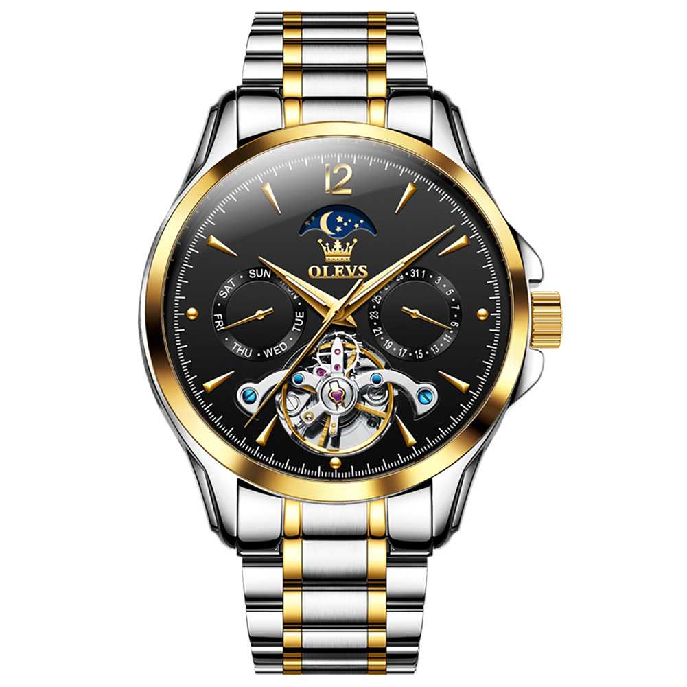 #color_Two Tone Strap-Black Dial Gold Trim