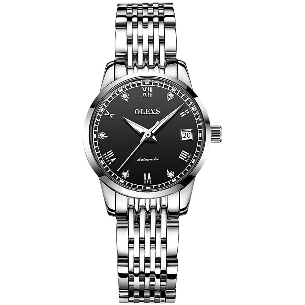 #color_Silver Strap-Black Dial Silver Trim