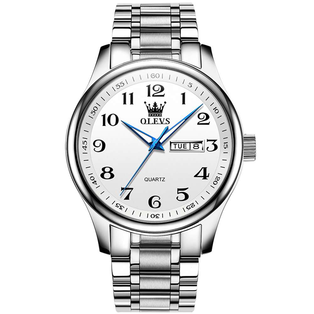 #Color_Silver Strap - White Dial Silver Trim