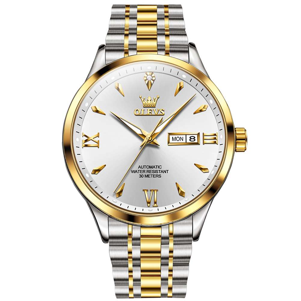 #color_Two Tone Strap-White Dial Gold Trim