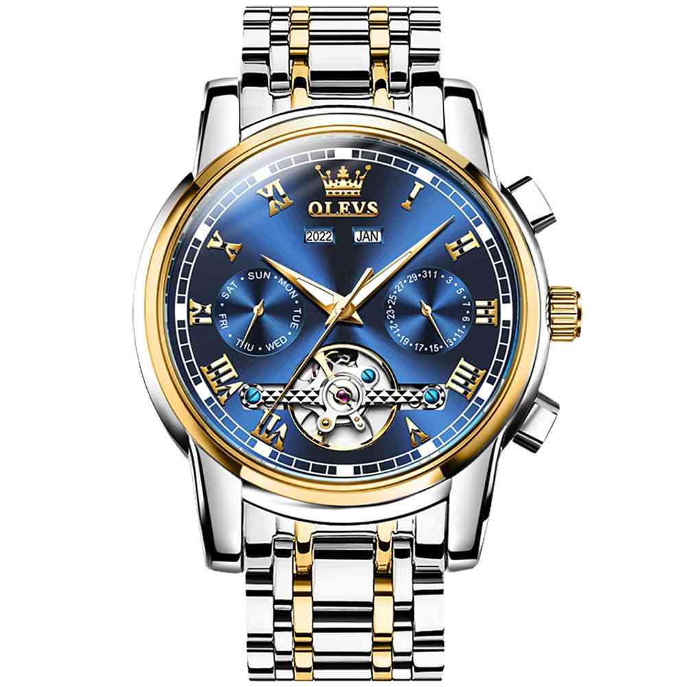 #color_Two Tone Strap - Blue Dial Gold Trim