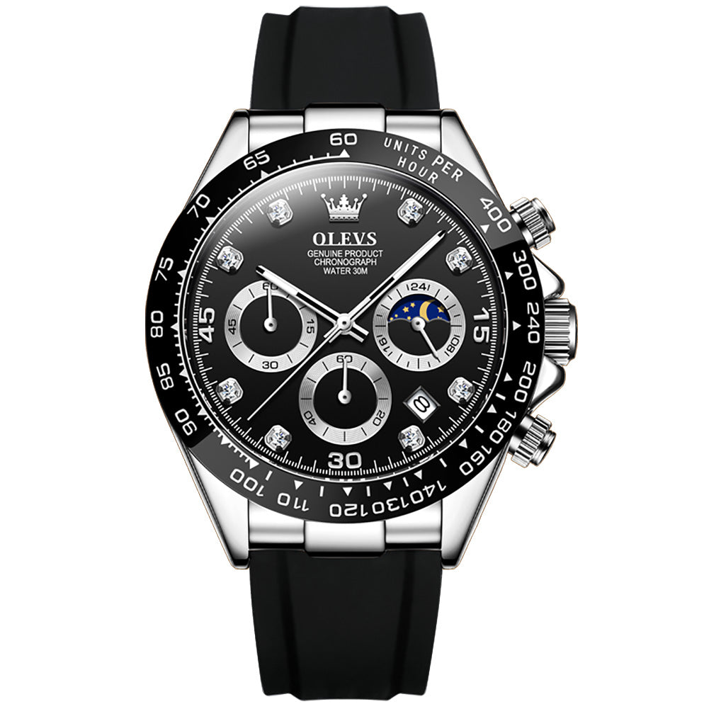 #Color_Black Strap - Black Dial Silver Trim