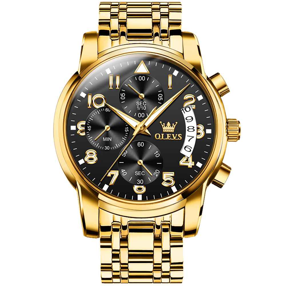 #Color_Gold Strap - Black Dial Gold Trim