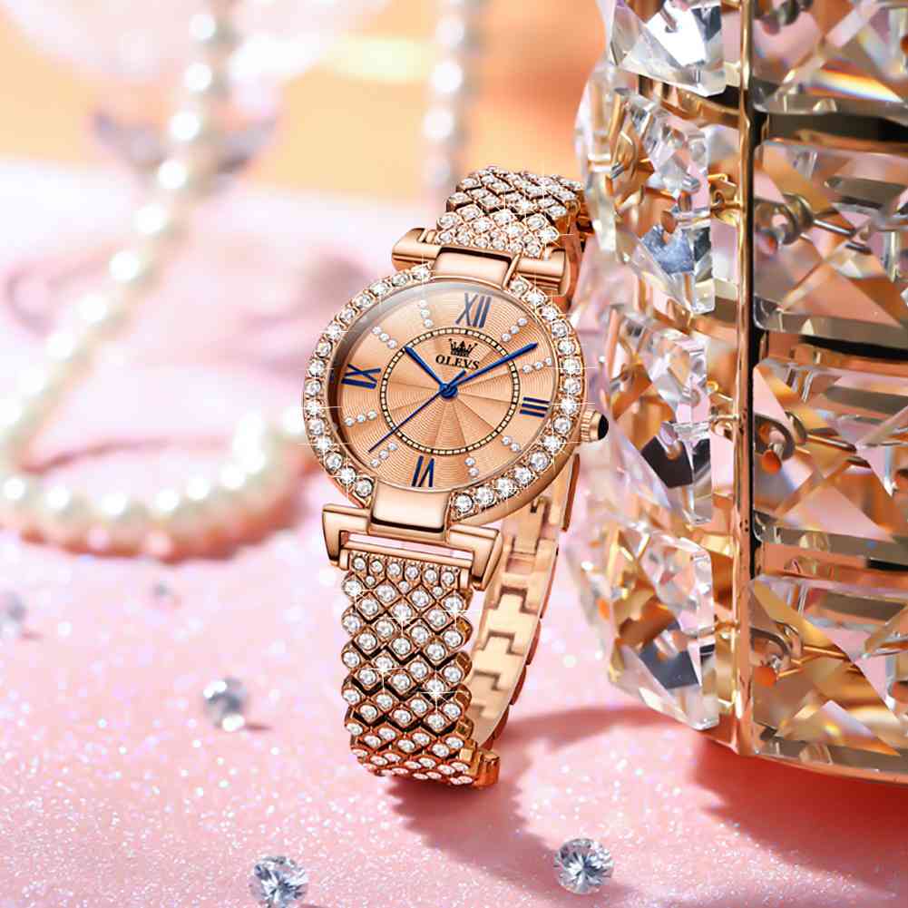 OLEVS 9942 Ladies Watches Rose Gold Japanese Quartz Female Watches For Women Waterproof Stainless Steel Casual Dress Lady Wrist Watches