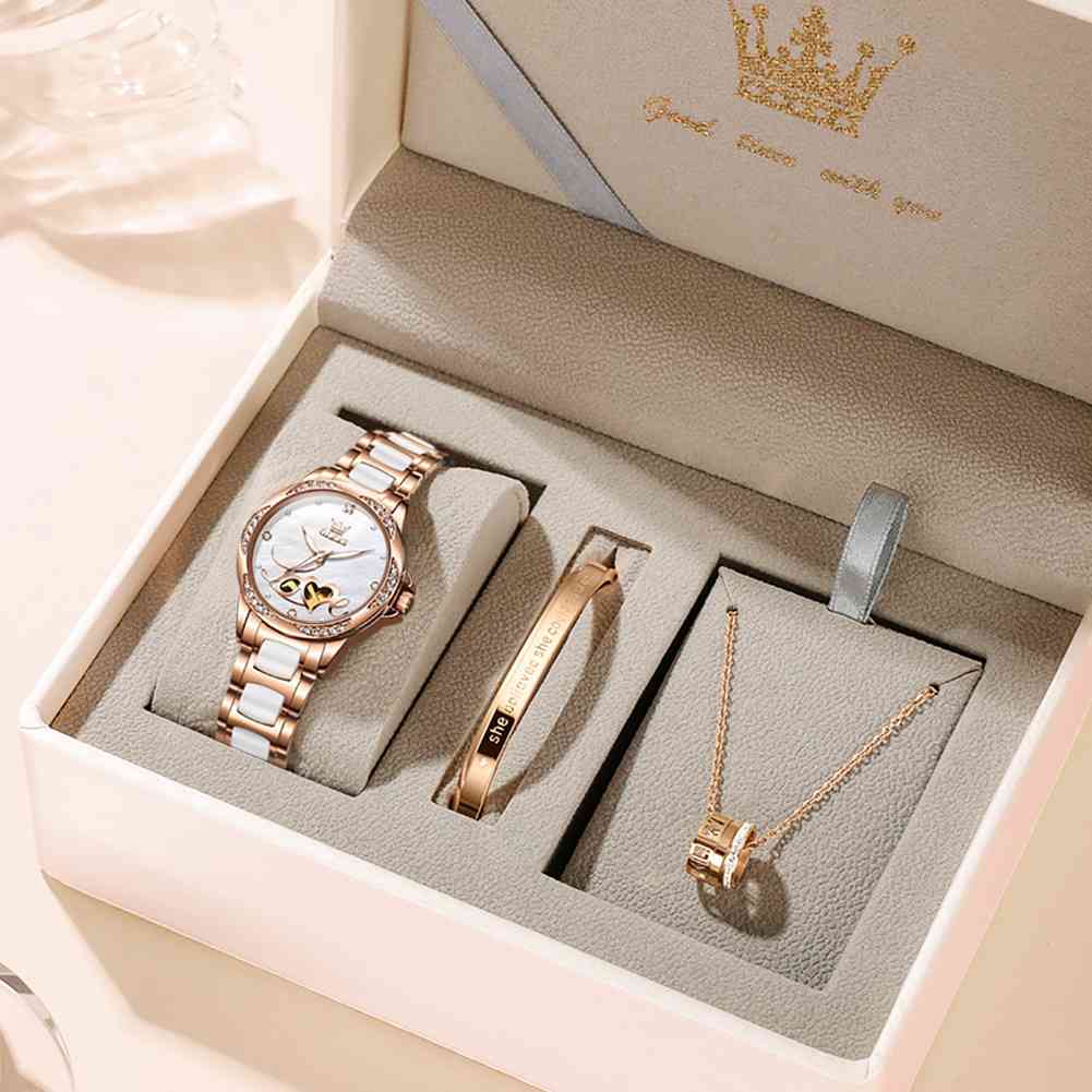 OLEVS 6613 Women's Fashion Mechanical Watch - Luxury Diamond Design