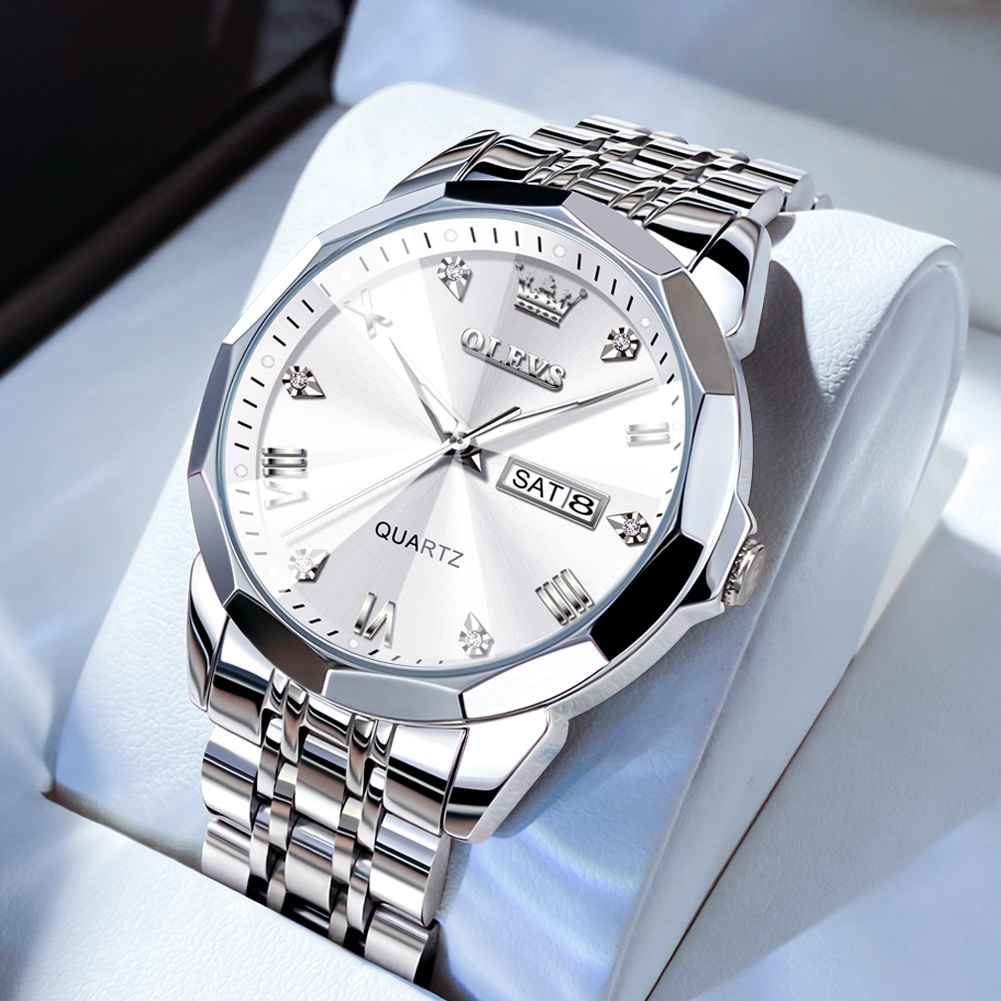 OLEVS 9931 Watches For Men Diamond Dress Luxury Casual Fashion Wrist Watch Waterproof Luminou