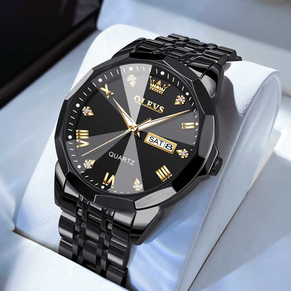 OLEVS 9931 Watches For Men Diamond Dress Luxury Casual Fashion Wrist Watch Waterproof Luminou