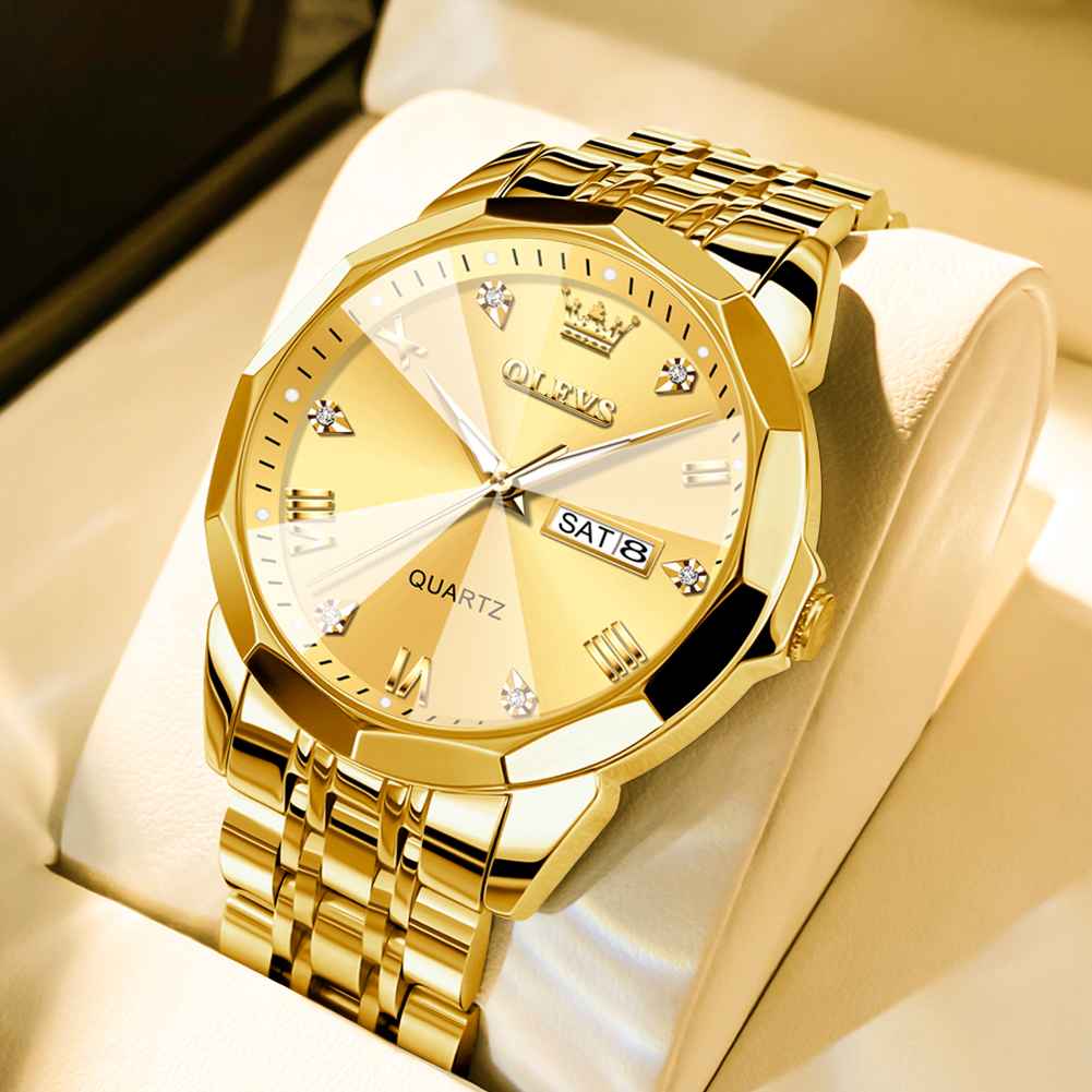 OLEVS 9931 Watches For Men Diamond Dress Luxury Casual Fashion Wrist Watch Waterproof Luminou