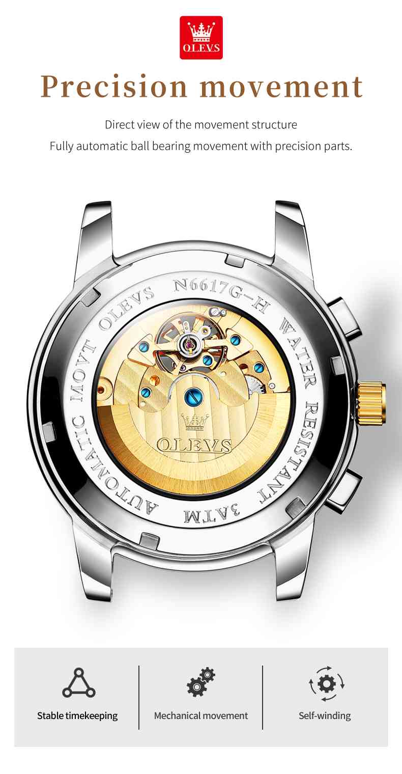 OLEVS 6617 6602 Couple montre automatique squelette Tourbillon mécanique à remontage automatique montre habillée de luxe étanche montre lumineuse cadeaux