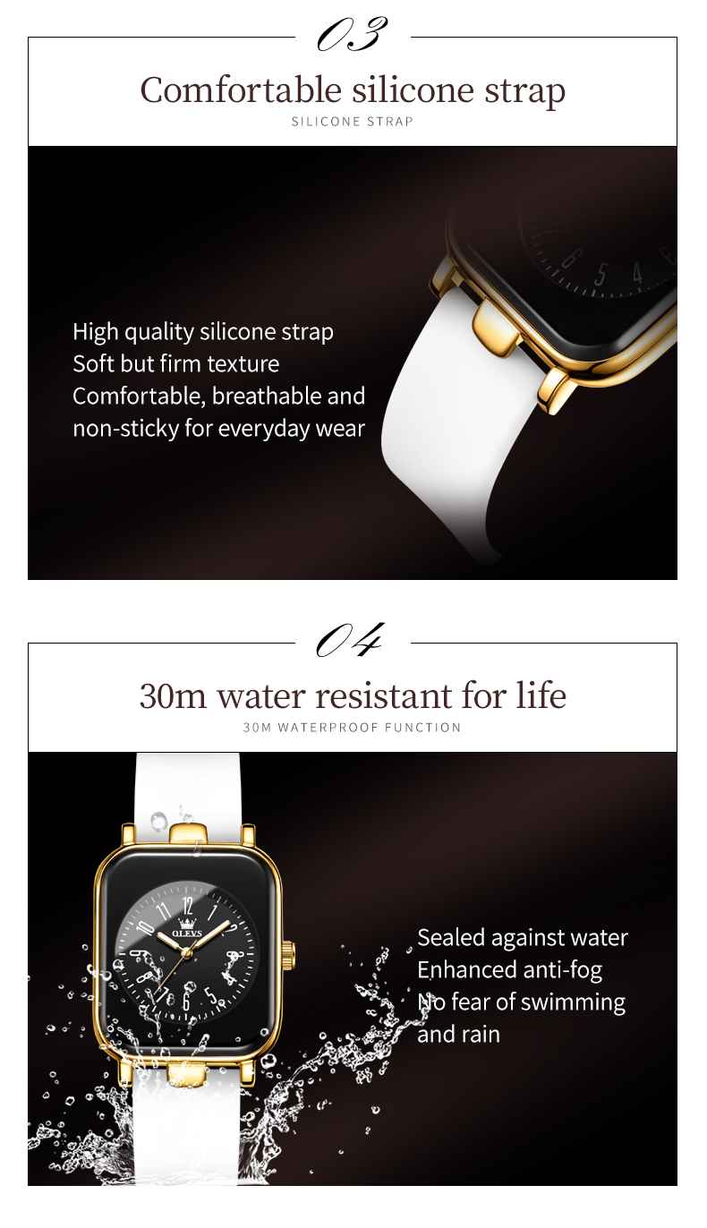 OLEVS 9961 Womens Watches Minimalist Ultra Thin Fashion Casual Analog Quartz Watch Waterproof Slim Simple Big Face Dress