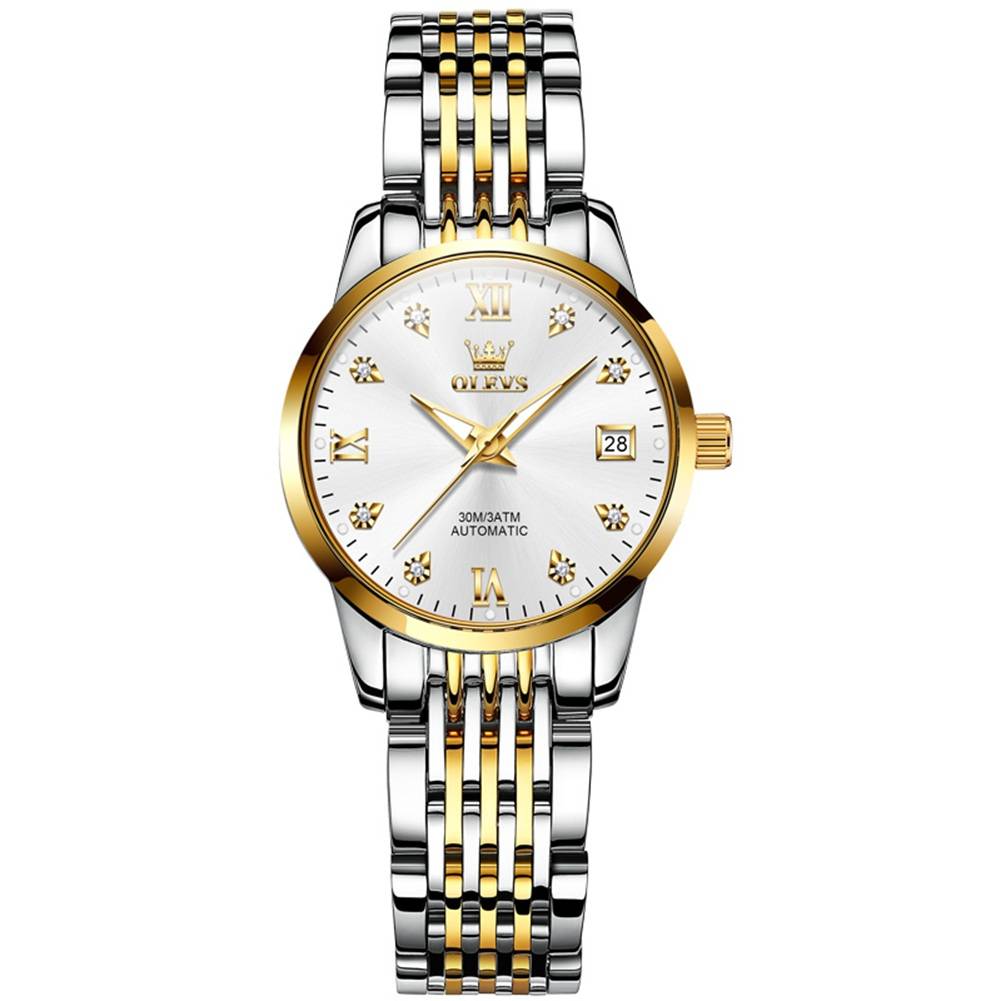 #color_Two Tone Strap-White Dial Gold Trim