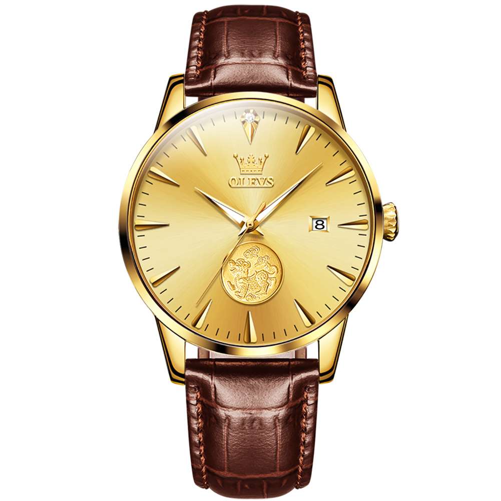 #color_Gold leather strap