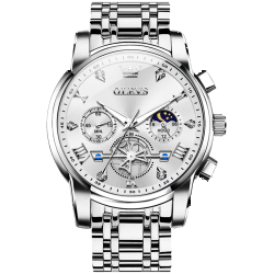 #Color_Silver Strap-White Dial Silver Trim