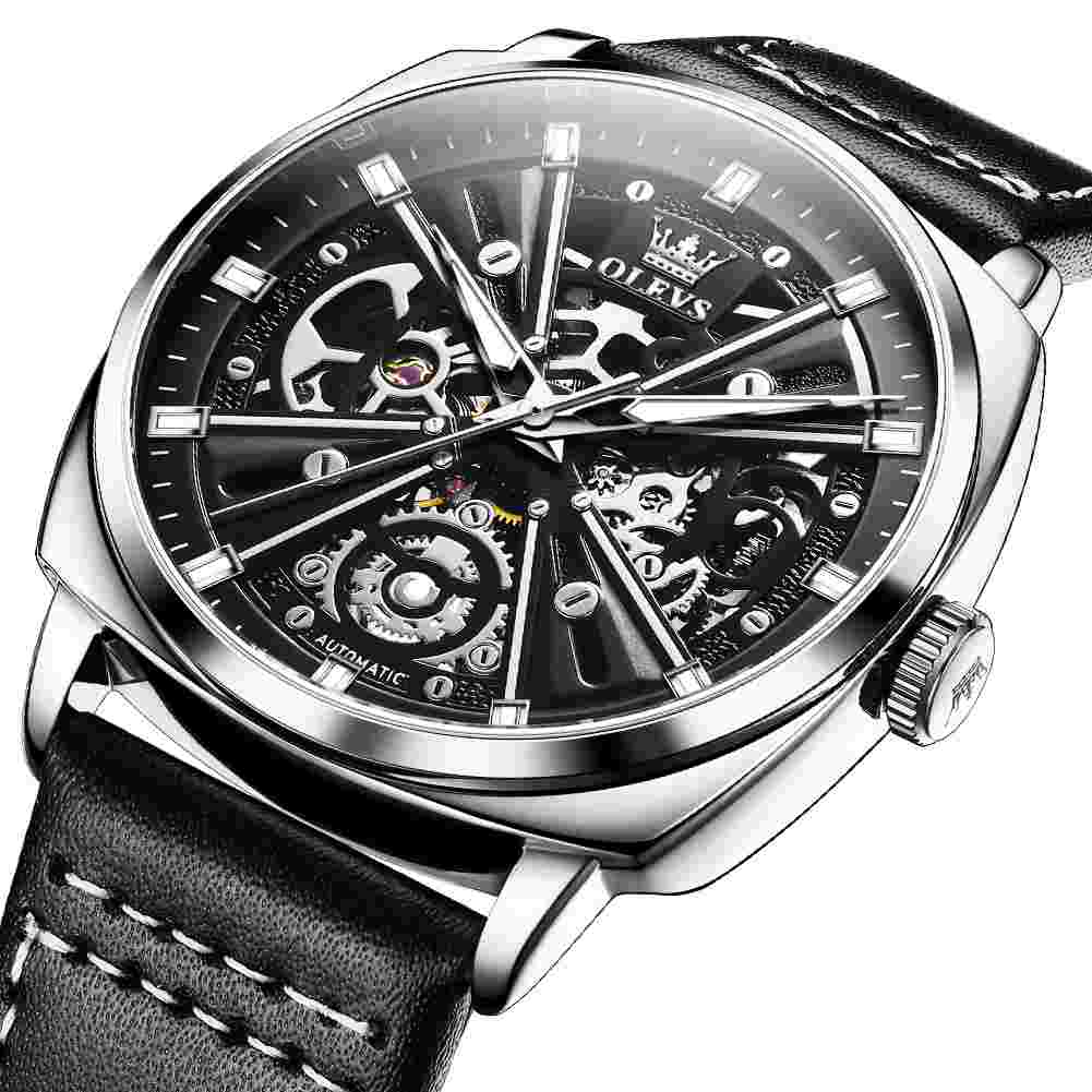 Olevs 6685 Premium Skeleton Automatic Mechanical Watch