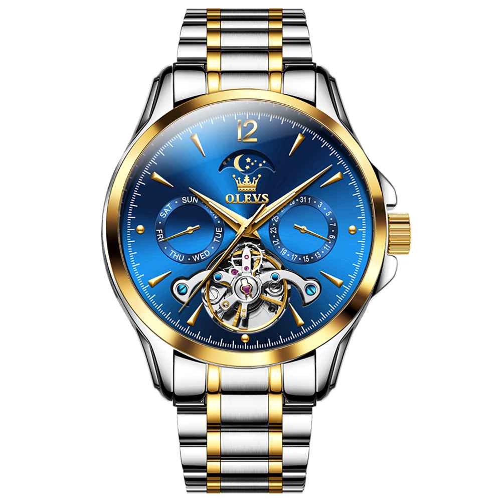 #color_Two Tone Strap-Blue Dial Gold Trim