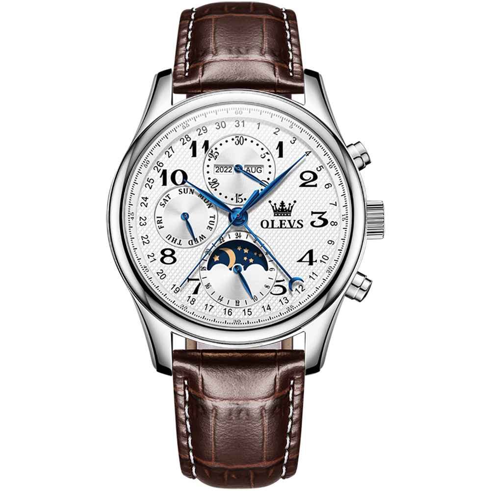 #color_Brown Strap-White Dial Silver Trim