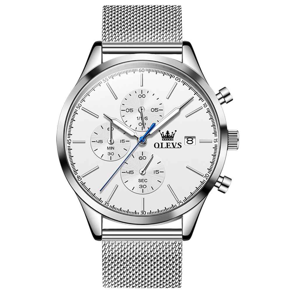 #Color_Silver Strap-White Dial Silver Trim