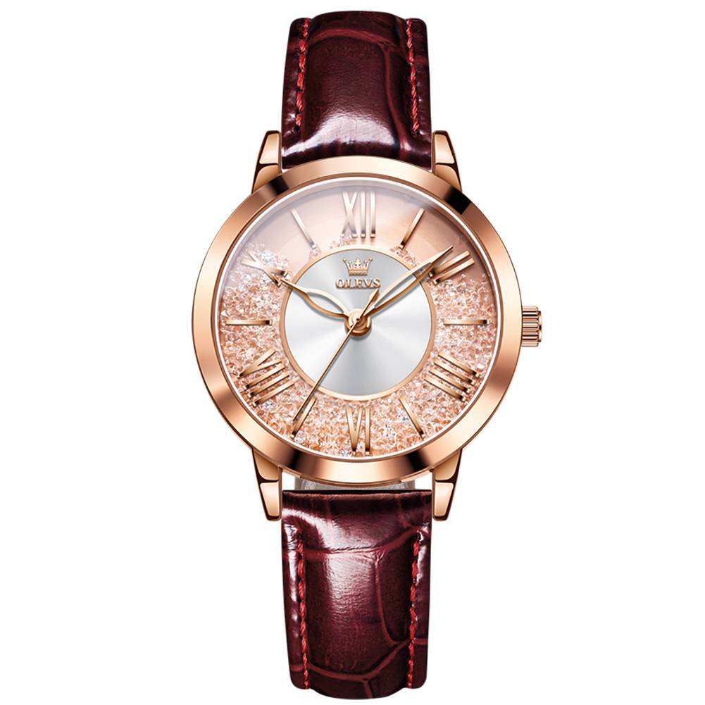 #Color_Brown Strap-Full Rose Gold