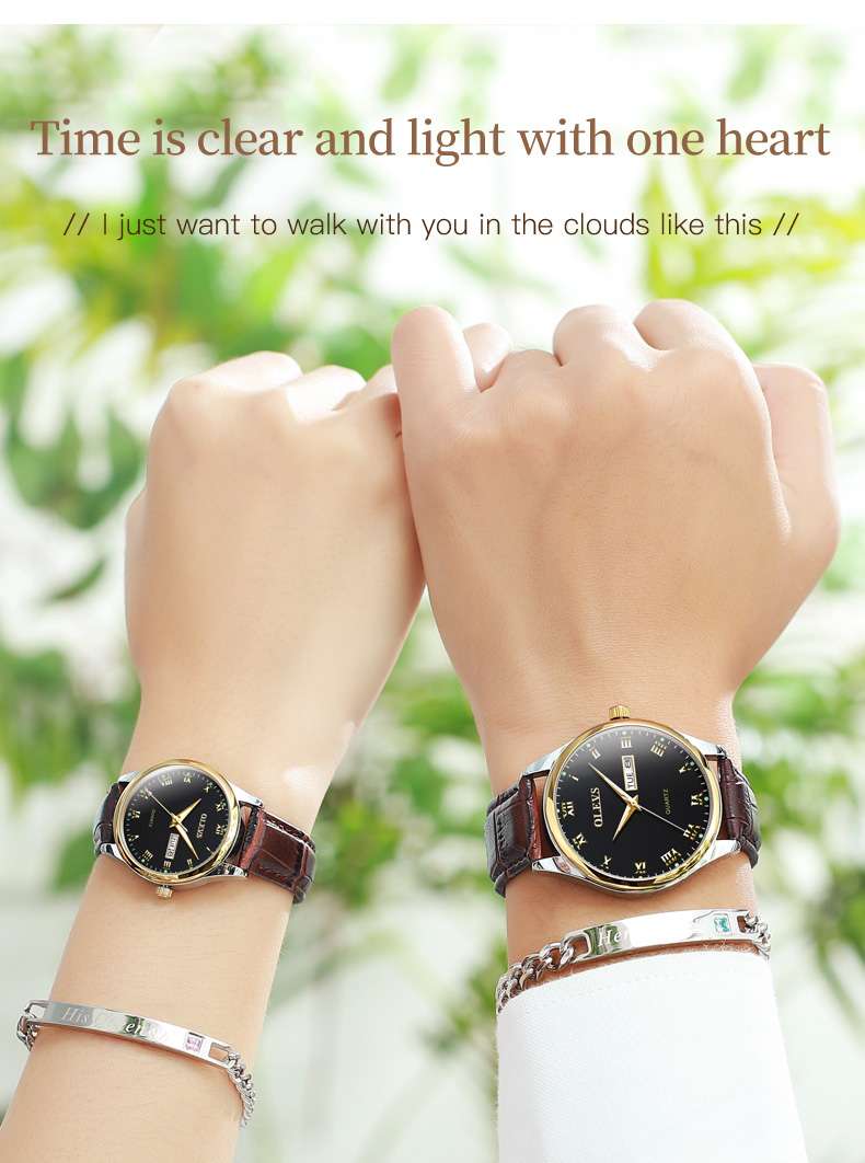 OLEVS 5568 Couple's Quartz Romantic Moment