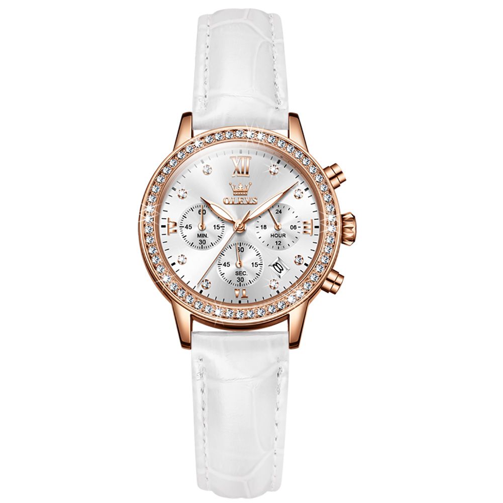 #Color_Silver Strap-White Dial Rose Gold Trim