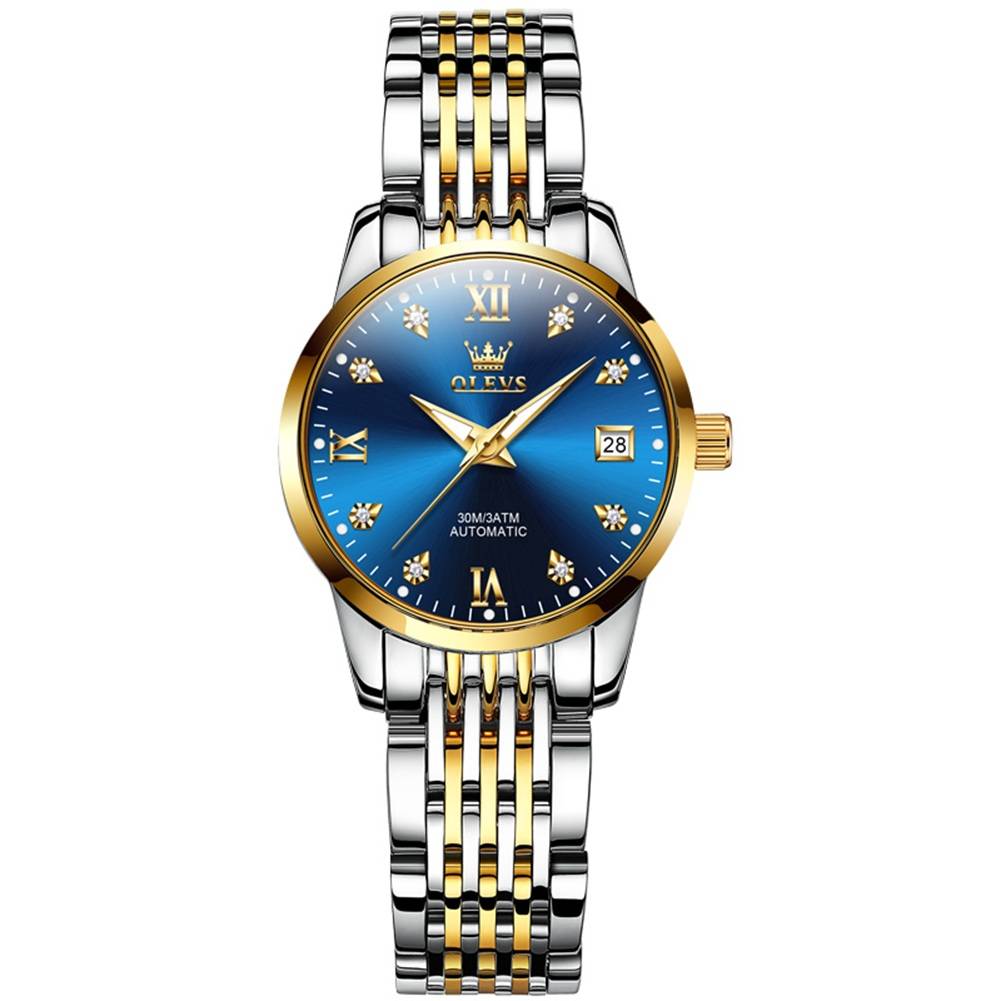 #color_Two Tone Strap-Blue Dial Gold Trim