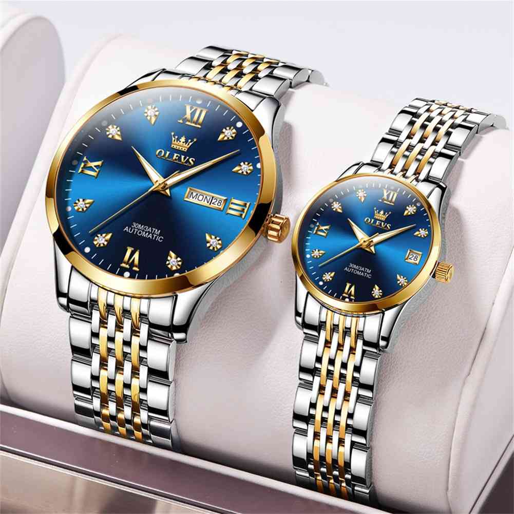 #color_Two Tone Strap-Blue Dial Gold Trim