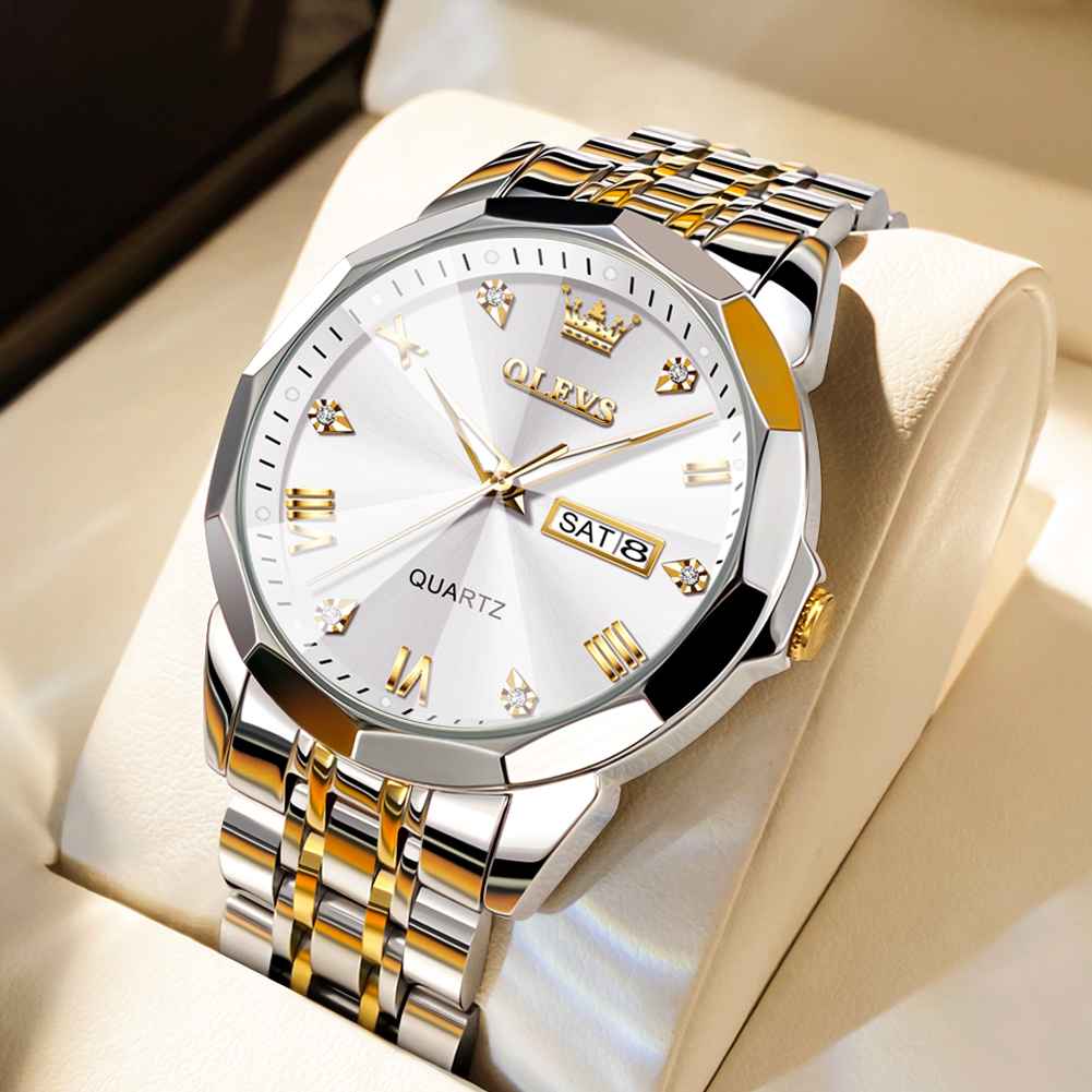 OLEVS 9931 Watches For Men Diamond Dress Luxury Casual Fashion Wrist Watch Waterproof Luminou