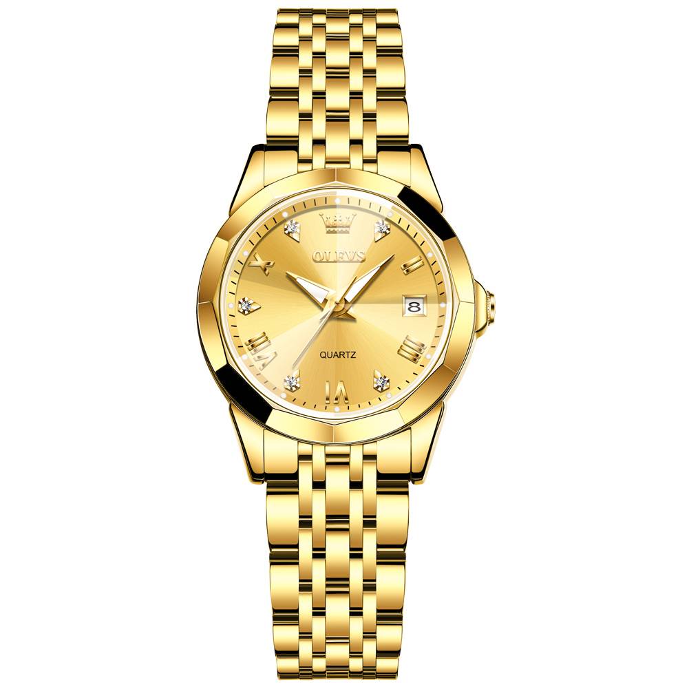 OLEVS 9931 Watch For Women Quartz Diamond Fashion Elegant Dress Ladies Watch Stainless Steel Two Tone Day Date Wrist Watches