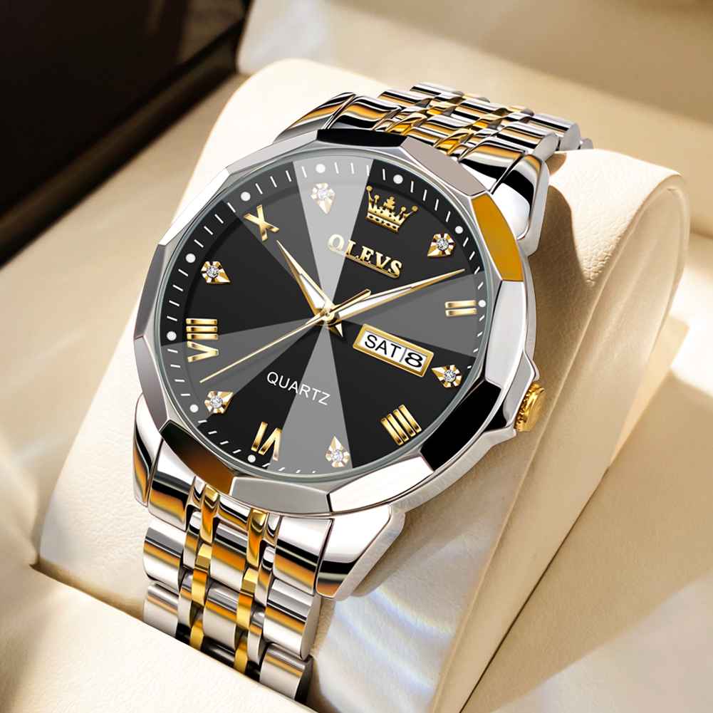 OLEVS 9931 Watches For Men Diamond Dress Luxury Casual Fashion Wrist Watch Waterproof Luminou