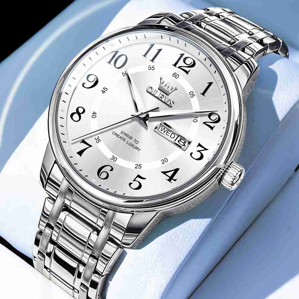 #Color_Silver Strap-White Dial Silver Trim