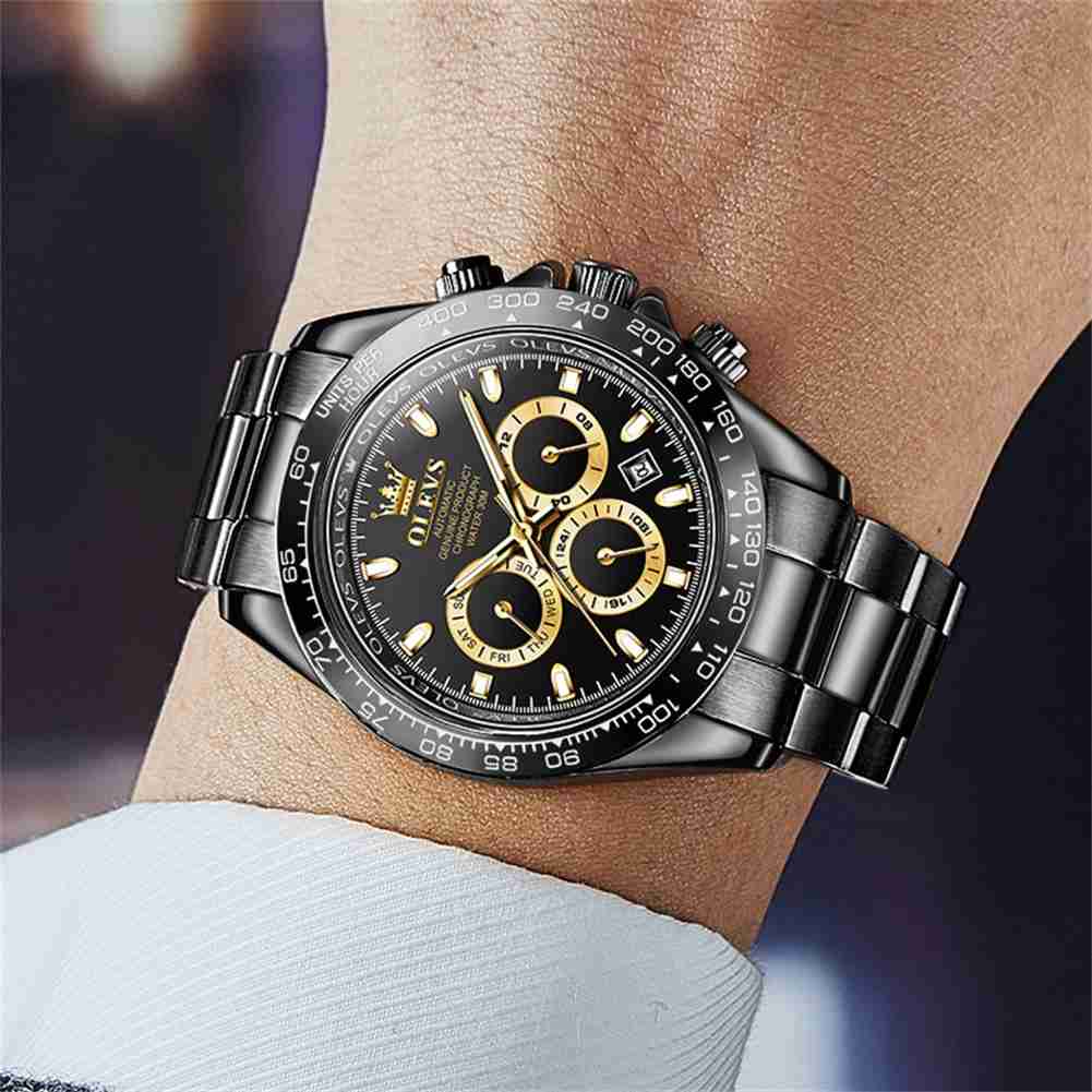 OLEVS 6638 Automatic Chronograph Watch Mechanical Watch Metal Strap