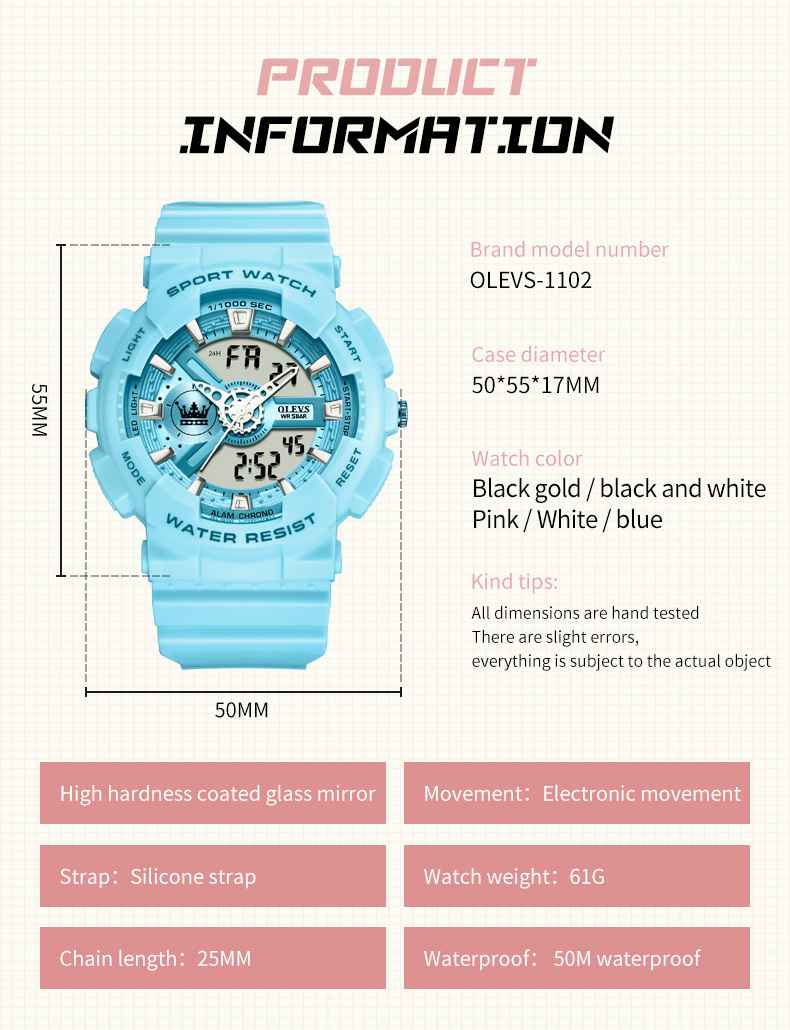 OLEVS 1102 Popular Electronic unisex digital watch