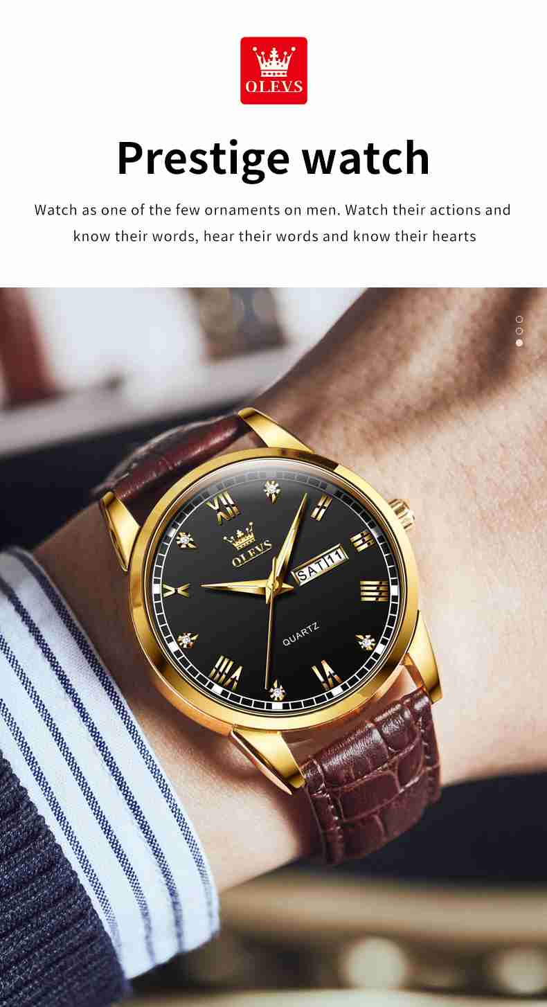 OLEVS 6896 Elegant Men's Watch: Classic Design, High Quality, Waterproof, Luminous