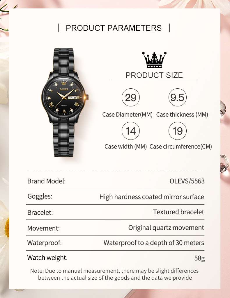 OLEVS 5563 Watch For Women Diamond Fashion Elegant Dress Ladies Watch Two Tone Wrist Watches Waterproof Luminous