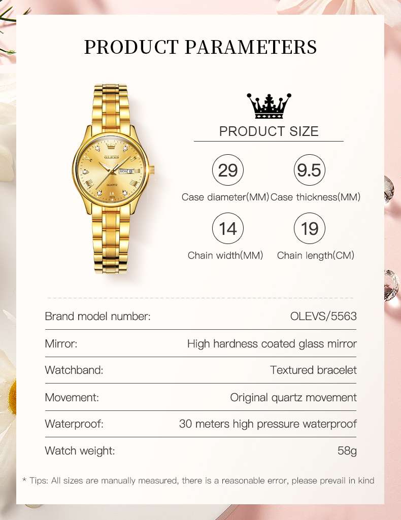 OLEVS 5563 Watch For Women Diamond Fashion Elegant Dress Ladies Watch Two Tone Wrist Watches Waterproof Luminous