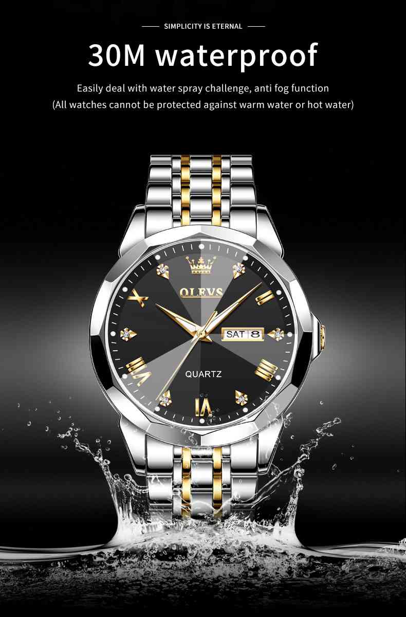 OLEVS 9931 Watches For Men Diamond Dress Luxury Casual Fashion Wrist Watch Waterproof Luminou