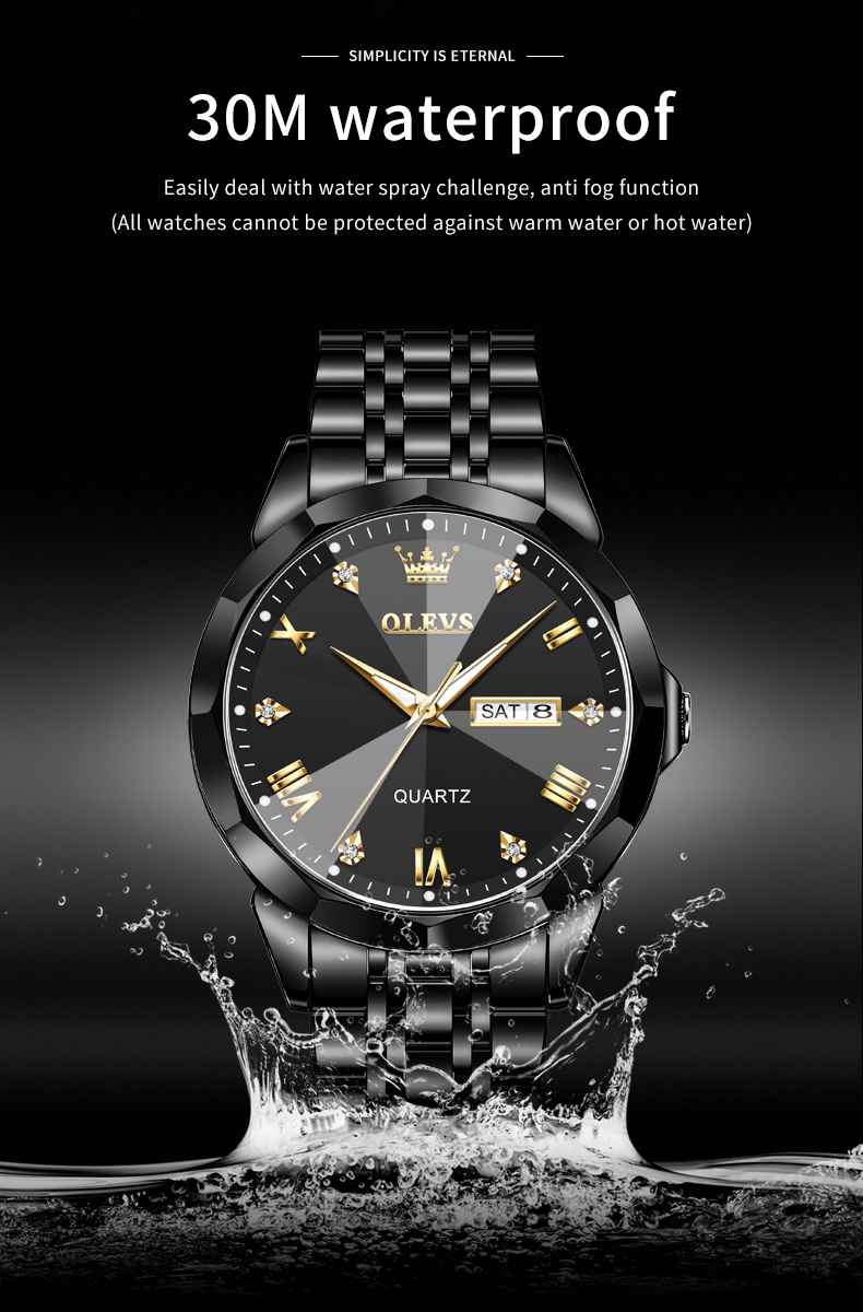 OLEVS 9931 Watches For Men Diamond Dress Luxury Casual Fashion Wrist Watch Waterproof Luminou