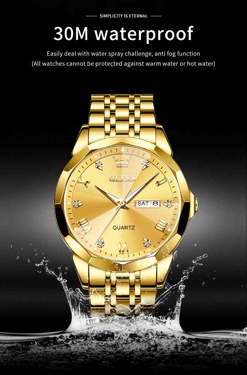 OLEVS 9931 Watches For Men Diamond Dress Luxury Casual Fashion Wrist Watch Waterproof Luminou