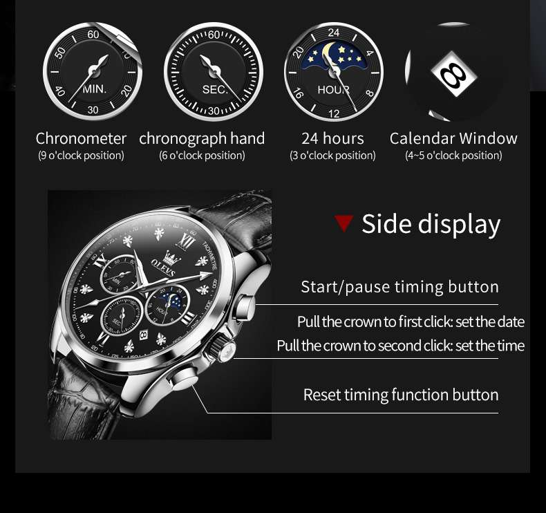 OLEVS 2888 Mens Watches Chronograph Luxury Fashion Dress Wrist Watch Luminous Waterproof