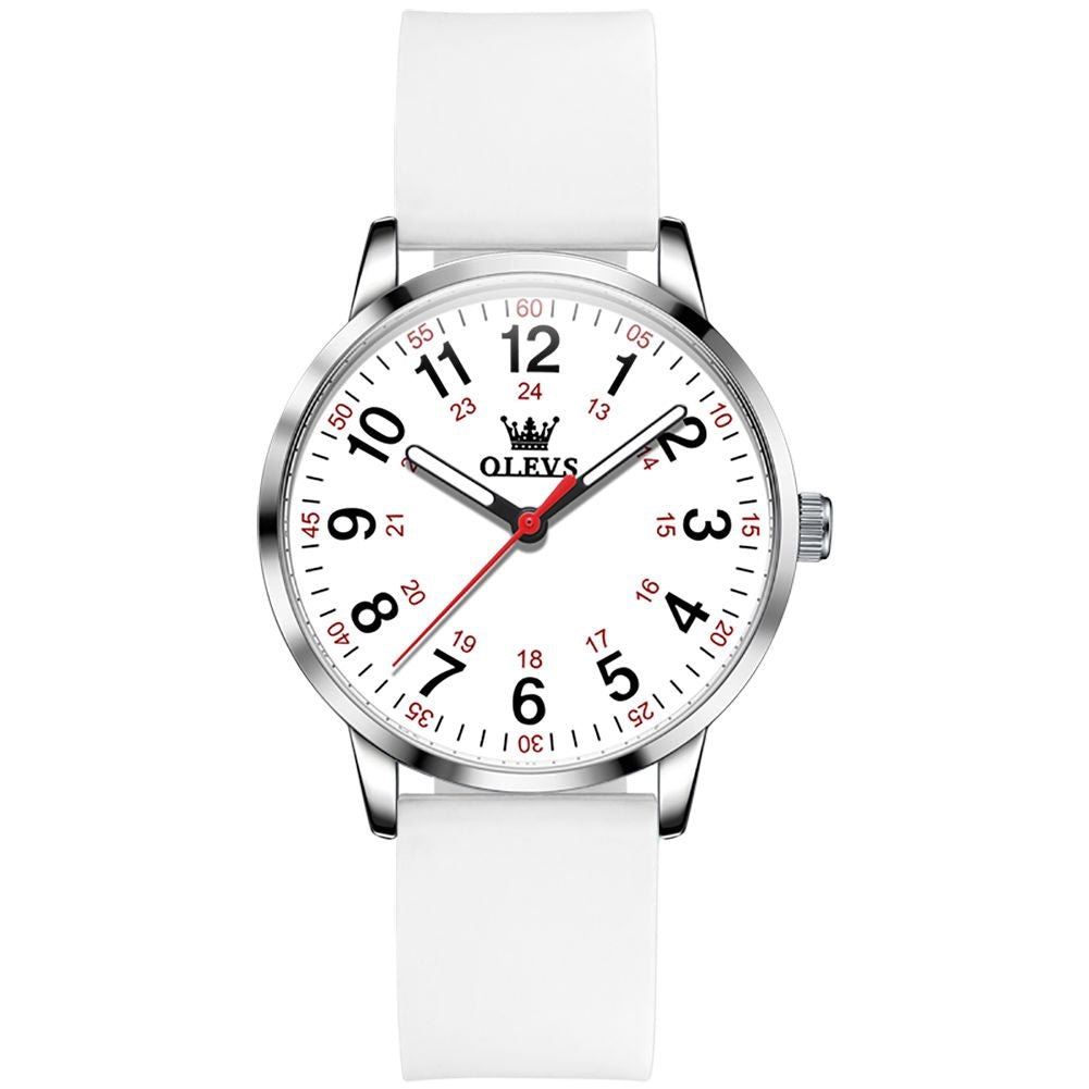 #Color_Silver Strap-White Dial Silver Trim