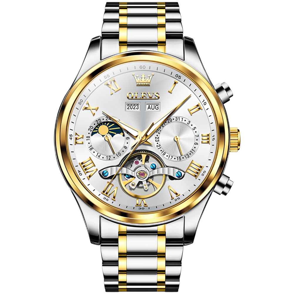 #color_Two Tone Strap-White Dial Gold Trim