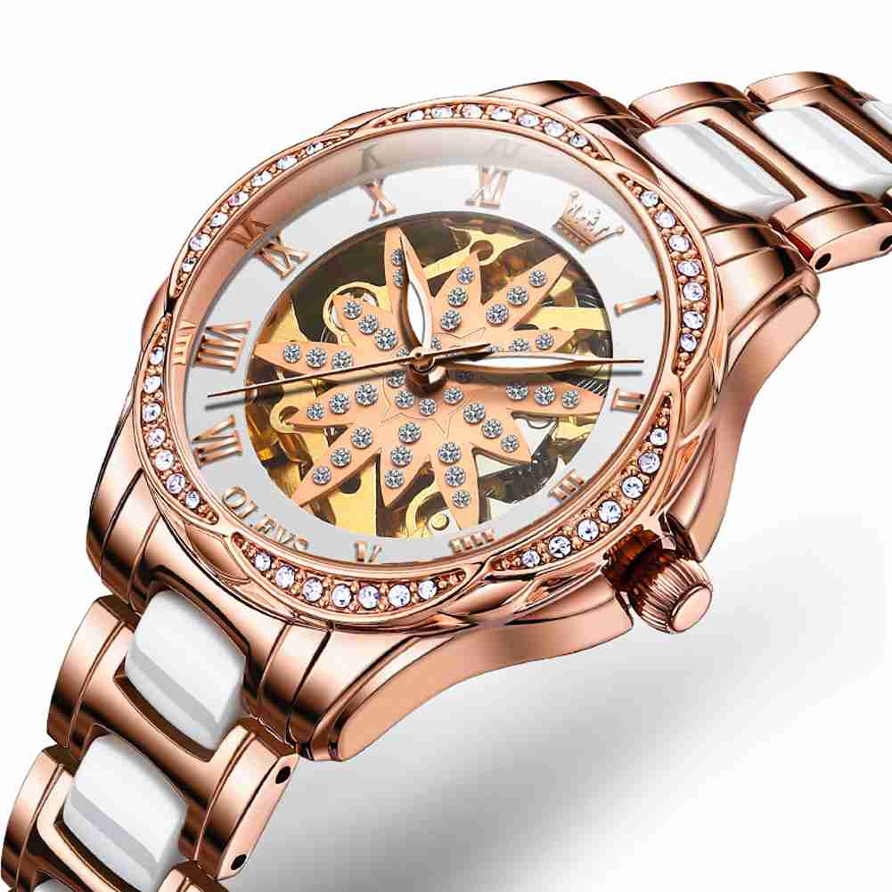 OLEVS 6681 Luxury Womens Diamond Automatic Watch