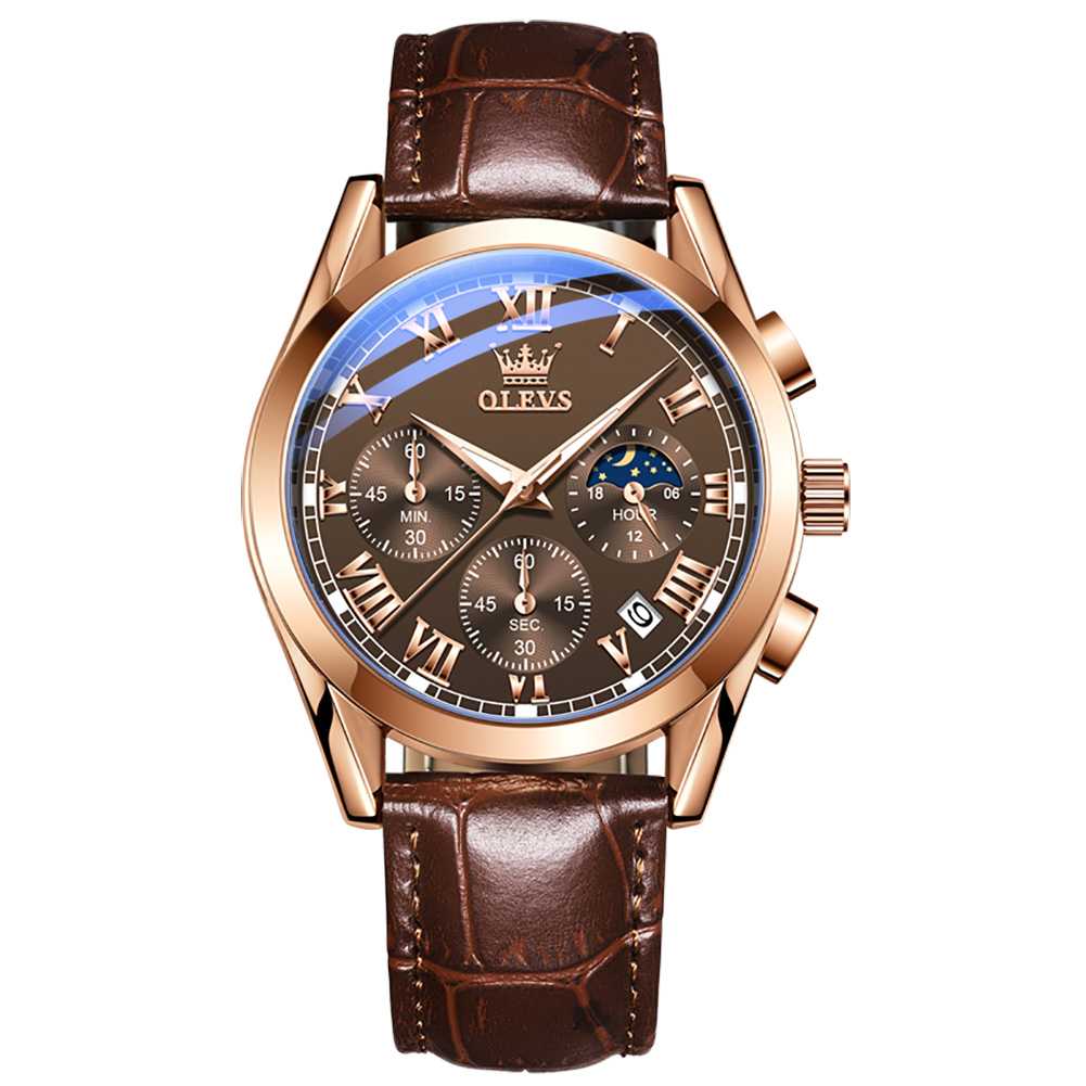 #Color_Brown Strap - Full Rose Dial