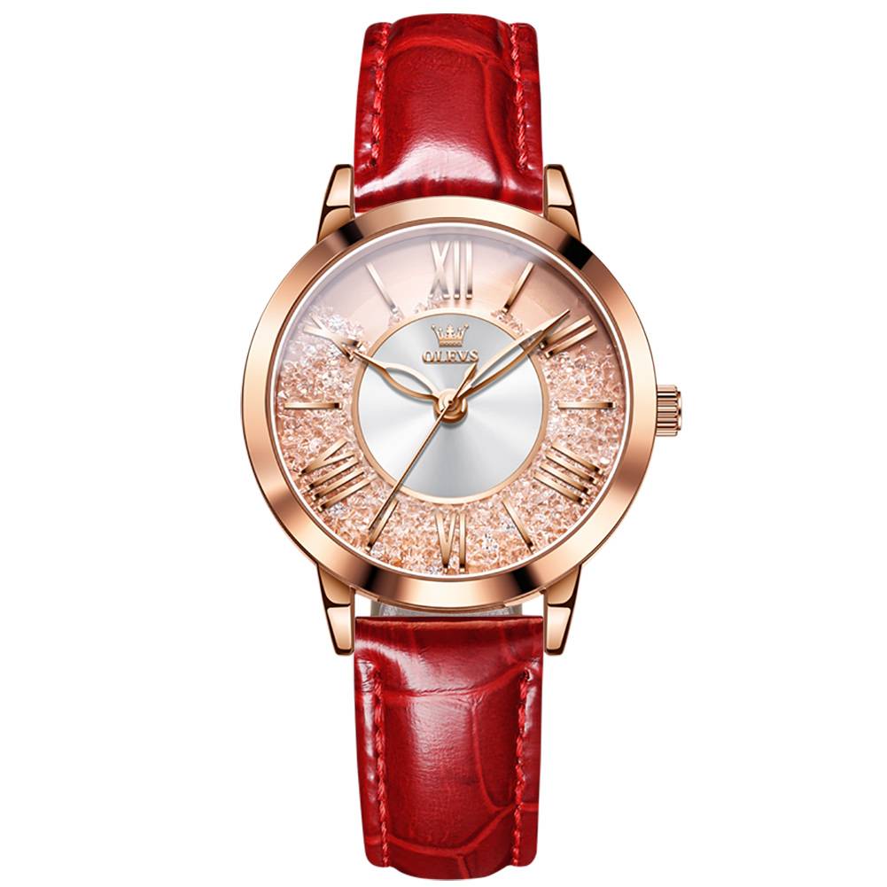 #Color_Red Strap-Full Rose Gold