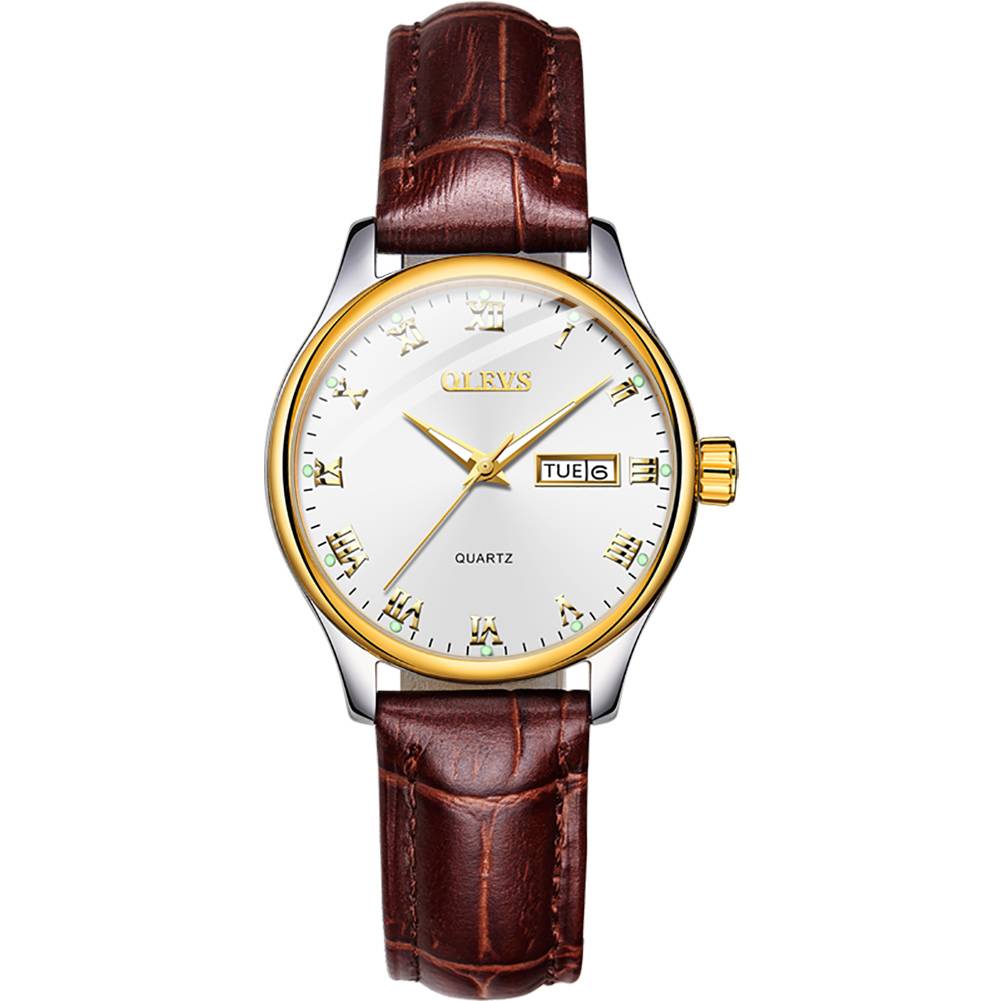 #Color_Brown Belt White Dial