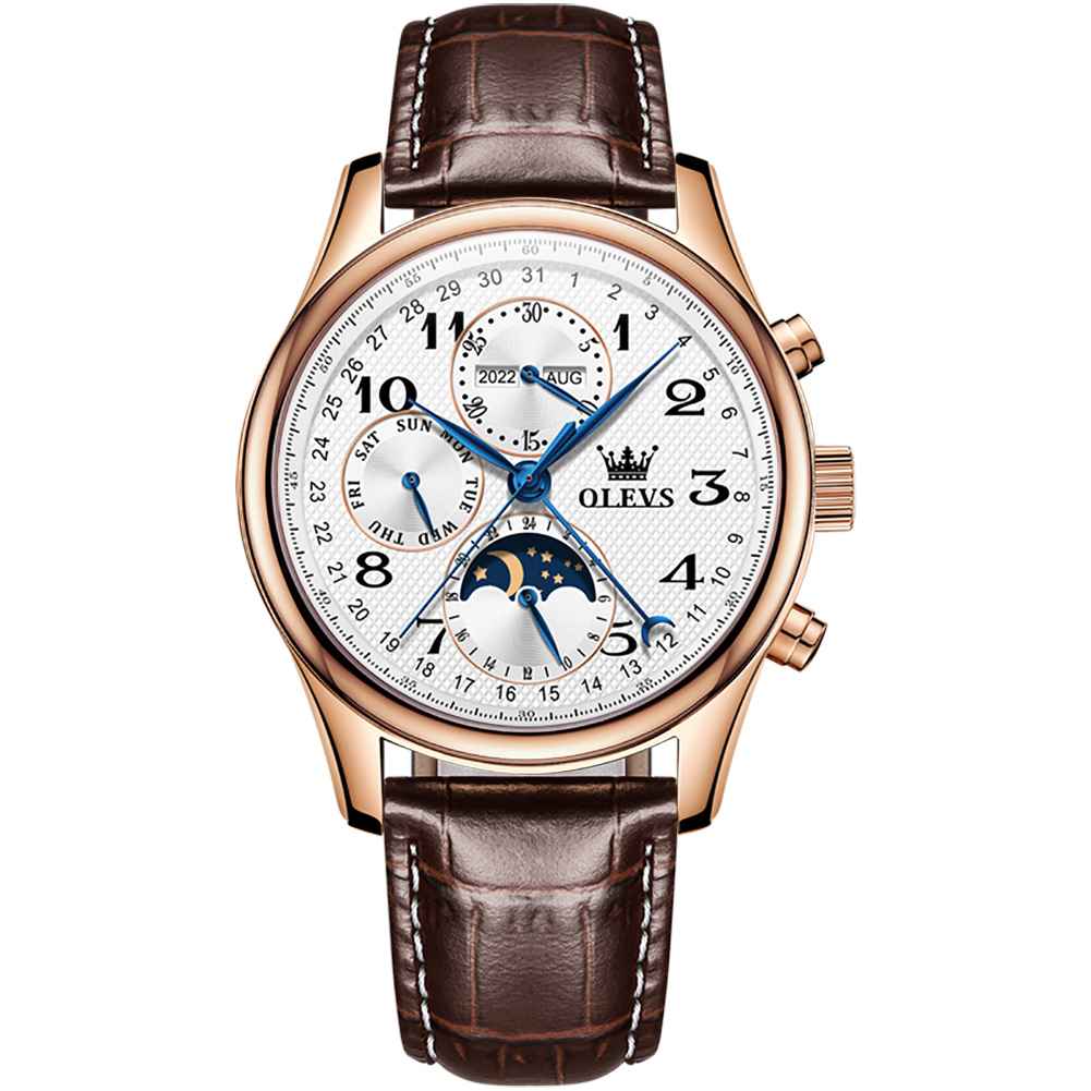 #color_Brown Strap-White Dial Rose Gold Trim