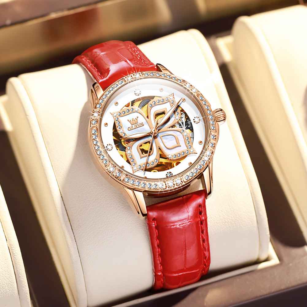 OLEVS 6612 Women's Fashion Mechanical Watch - Luxury Diamond Design